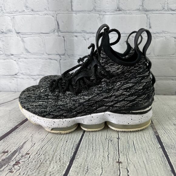 Nike Zoom Lebron XV 15 “Ashes” Black Oreo GS Size 3.5Y 922811-002 - Picture 7 of 12